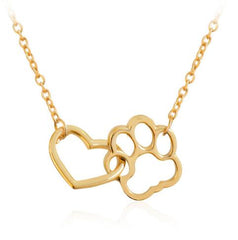 Hollow Pet Paw Footprint Necklaces Dog Cat